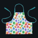 Hanukkah Dreidels Rainbow Watercolor Holiday Apron<br><div class="desc">Hanukkah Dreidels Rainbow Watercolor Holiday Pattern. Chanukah dreidels in rainbow watercolor multicolor.</div>
