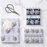 Hanukkah Dreidels Silver Monogram Assortment Wrapping Paper Sheets<br><div class="desc">Create your own personalized gift wrapping paper sheets assortment with your optional monogram and custom greeting on these Hanukkah Dreidels in faux silver design templates. The first sheet features a faux fabric texture background and rows of Dreidels in silvery gray with a touch of faux glitter. Text templates in dark...</div>
