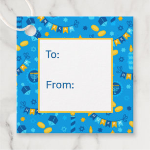 Hanukkah Dreidels To From Favor Tags