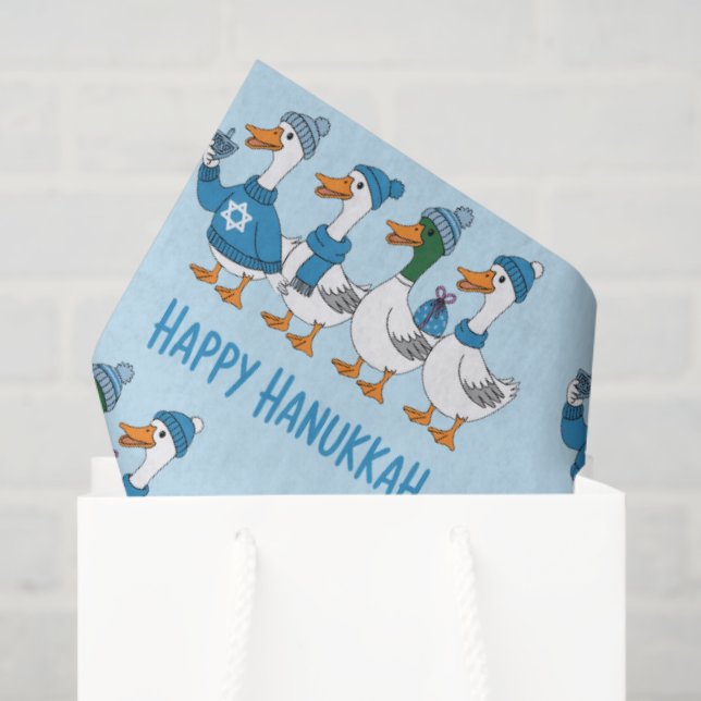 Hanukkah Ducks  Tissue Paper (Gift Bag)