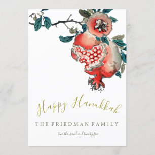 Hanukkah Elegant Light Festival Gold Pomegranate Invitation