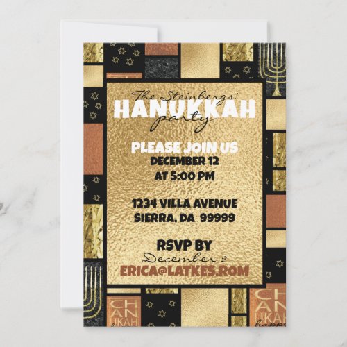 Hanukkah Elegant Montage Invitation