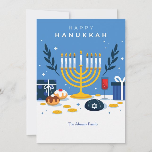 Hanukkah Elements Greeting Card (Front)
