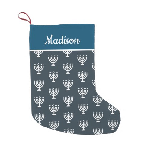 Hanukkah enorah holiday custom name stocking