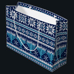 Hanukkah Fair Isle Faux Knit Sweater Large Gift Bag<br><div class="desc">Warm up the holidays by bagging your gifts in this fair isle sweater inspired design which contains snowflakes and menorahs.</div>