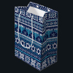 Hanukkah Fair Isle Faux Knit Sweater Medium Gift Bag<br><div class="desc">Warm up the holidays by bagging your gifts in this fair isle sweater inspired design which contains snowflakes,  Stars of David and menorahs.</div>