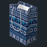 Hanukkah Fair Isle Faux Knit Sweater Medium Gift Bag<br><div class="desc">Warm up the holidays by bagging your gifts in this fair isle sweater inspired design which contains snowflakes,  Stars of David and menorahs.</div>
