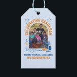 HANUKKAH FAMILY Customizable Photo  Gift Tags<br><div class="desc">Personalizable family HANUKKAH Gift Tags with CUSTOMIZABLE TEXT AND PHOTO. Add your details and upload your vertical photo on the front. The reverse has been left plain for any personal handwritten thank you messages. Design features the arched window design with Hanukkah elements of Star of David, menorah and dreidel. Matching...</div>