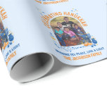 HANUKKAH FAMILY Customizable Photo  Wrapping Paper<br><div class="desc">Personalizable family HANUKKAH Wrapping Paper with CUSTOMIZABLE TEXT AND PHOTO. Add your details and upload your vertical photo. Design features the arched window design with Hanukkah elements. Matching shirts,  gifts and party supplies available. Make your family reunion memorable for the right reasons!</div>