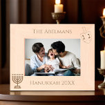 Hanukkah Family Portrait Engraved Frames<br><div class="desc">Your family portrait with a menorah and dreidel to commemorate Hanukkah of a particular year.</div>
