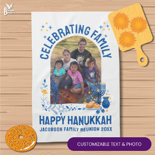 HANUKKAH FAMILY REUNION Custom Photo Name Chanukah Kitchen Towel