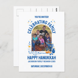 HANUKKAH FAMILY REUNION Customizable Photo Postcard