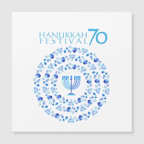 Hanukkah Festival Anniversary 70th Magnet Card