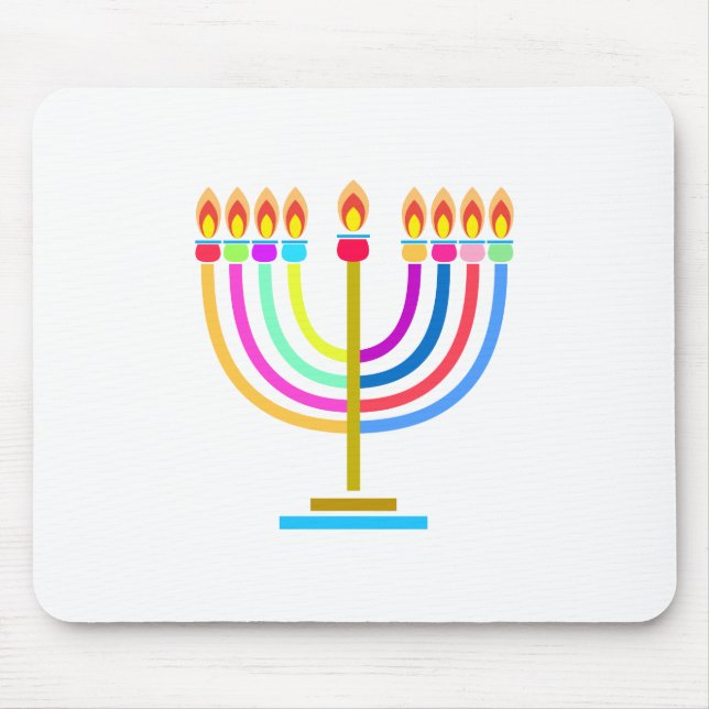 Hanukkah Festival Hanukkiah Lights Holiday symbol Mouse Pad (Front)