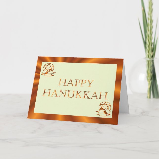 Hanukkah Festival of Light candles scrolls Jewish Holiday Card (Front)
