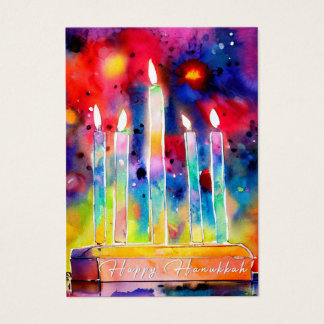 Hanukkah Festival of Light Watercolor Gift Tag