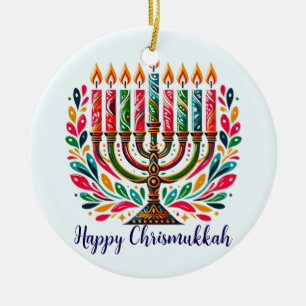 Hanukkah Festival Of Lights Ceramic Ornament