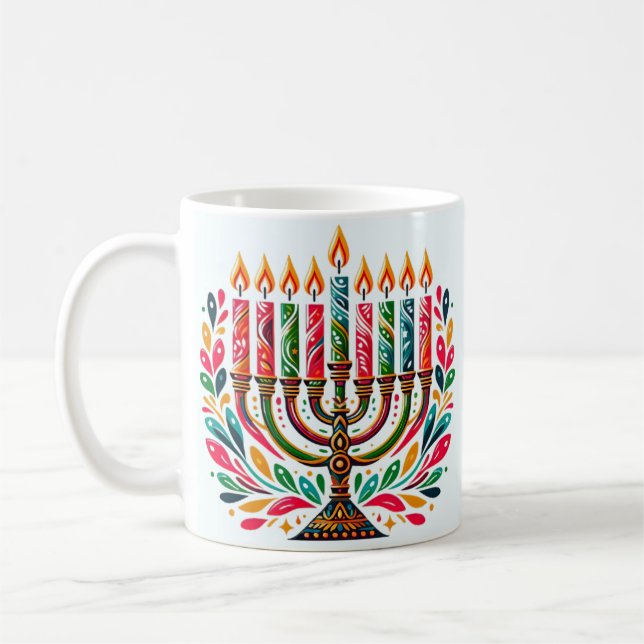 Hanukkah Festival Of Lights Coffee Mug (Left)