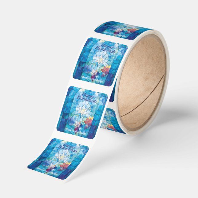 Hanukkah Festival of Lights Delight Square Sticker (Roll)