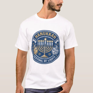 Hanukkah Festival of Lights Menorah & Dreidel T-Shirt