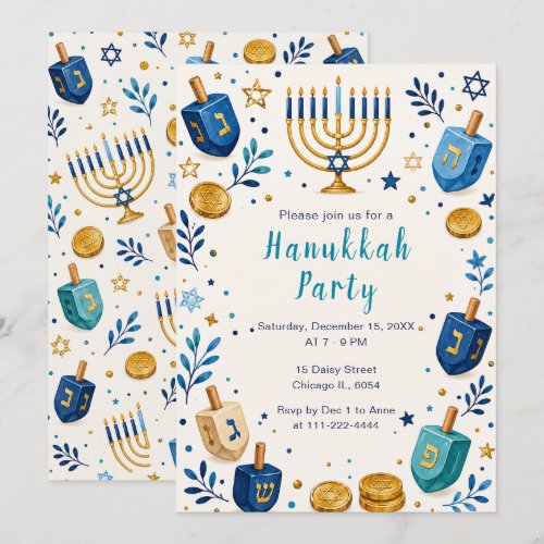 Hanukkah Festival of Lights Party Invitation