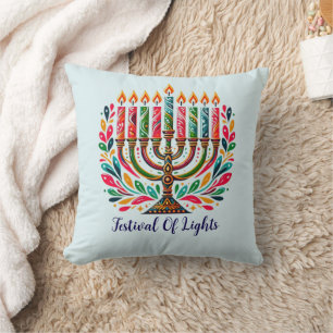 Hanukkah Festival Of Lights Throw Pillow
