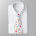 Hanukkah Festival Party Trendy Blue Doodle Pattern Neck Tie<br><div class="desc">Ties Design with Happy Hanukkah Party Beautiful Decoration, Jewish Holiday, symbols festive ornament. Hanukkah festive background with traditional Chanukah symbols - wooden dreidels (spinning top), doughnuts, gold menorah, candles, star of David and glowing lights doodle pattern, cartoon style. Hanukkah Festival Event Decoration. Jerusalem, Israel. Unique design good for all ages))....</div>