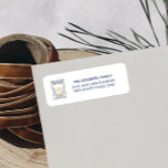 Hanukkah Festive Watercolor Menorah Floral  Label<br><div class="desc">Top off your mailing for Hannukah greetings with these elegant return address label featuring a Watercolor Menorah with candles adorned with foliage and wheat leaves in classic Jewish color navy blue,  light blue and gold.
Easily add your family name and address using the template.</div>