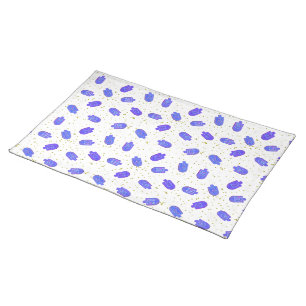 Hanukkah floral dreidels and gelt cloth placemat