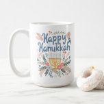 Hanukkah FLorals Hand-drawn Art  Coffee Mug<br><div class="desc">Sweet drawing to wish someone happy holidays! Also available in my shop in different colors and style, as gift wrap, stickers, tshirts, postcards, flat cards, and as digital download to send instantly via email or text message. Check my shop for more or let me know if you'd like something custom!...</div>