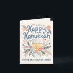 Hanukkah FLorals Hand-drawn Art CUSTOM 4 PHOTO Holiday Card<br><div class="desc">Sweet drawing to wish someone happy holidays! Add your own photos and text! Click "personalize" to add your own photos and text to the inside and change the text and artwork on the front and back. You can also change colors and fonts, everything is customizable! Also available in my shop...</div>