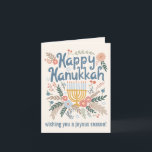 Hanukkah FLorals Hand-drawn Art CUSTOM 4 PHOTO Holiday Card<br><div class="desc">Sweet drawing to wish someone happy holidays! Add your own photos and text! Click "personalize" to add your own photos and text to the inside and change the text and artwork on the front and back. You can also change colors and fonts, everything is customizable! Also available in my shop...</div>