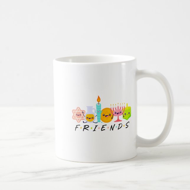 Hanukkah Friends Menorah Traditional Jewish Dreide Coffee Mug (Right)