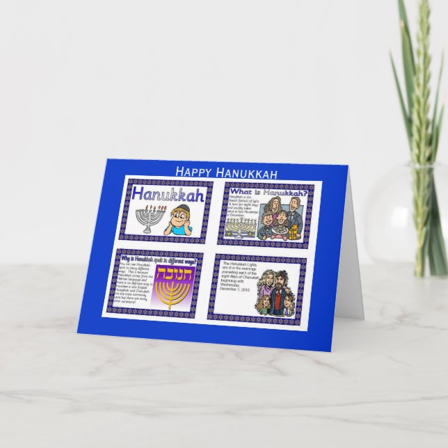 Hanukkah Fun and Educational for Kids Holiday Card (Front)