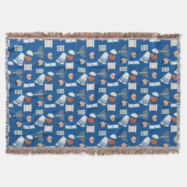 Hanukkah Fun Throw Blanket (Front)