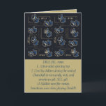 Hanukkah Funny Dreidel Gold and Blue Holiday Card<br><div class="desc">Humorous Dreidel Hanukkah/Chanukah, greeting card. Enjoy another funny "Define This" greeting card. This fun "Dreidel" holiday card is just right for all of your friends and family this year. As always, design elements can be edited: moved, resized, rotated, etc. Background colors can be changed out. Customize by deleting text and...</div>