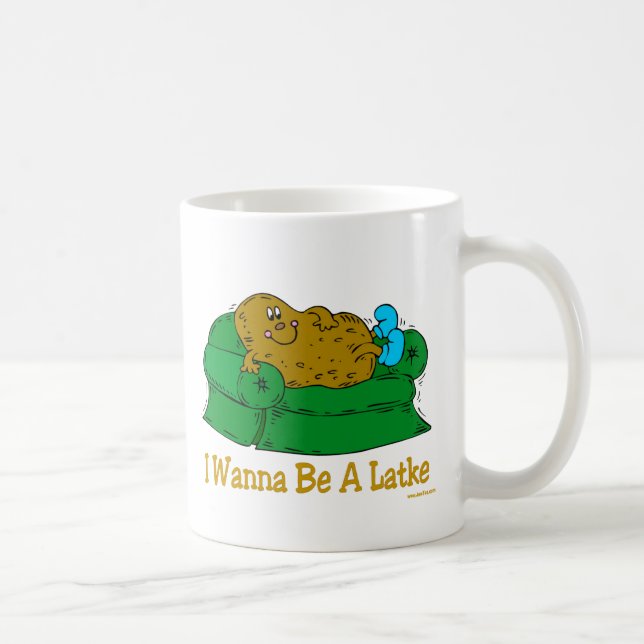 HANUKKAH FUNNY GIFTS 'I WANT TO BE A LATKE' COFFEE MUG (Right)