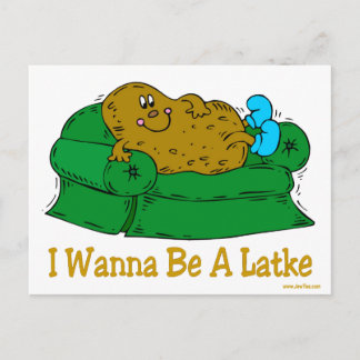 HANUKKAH FUNNY GIFTS 'I WANT TO BE A LATKE' HOLIDAY POSTCARD