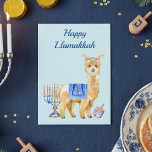 Hanukkah Funny Llama Llamakkah Chrismukkah Holiday Card<br><div class="desc">This design may be personalized in the area provided by changing the photo and/or text. Or it can be customized by choosing the click to customize further option and delete or change the color of the background, add text, change the text color or style, or delete the text for an...</div>
