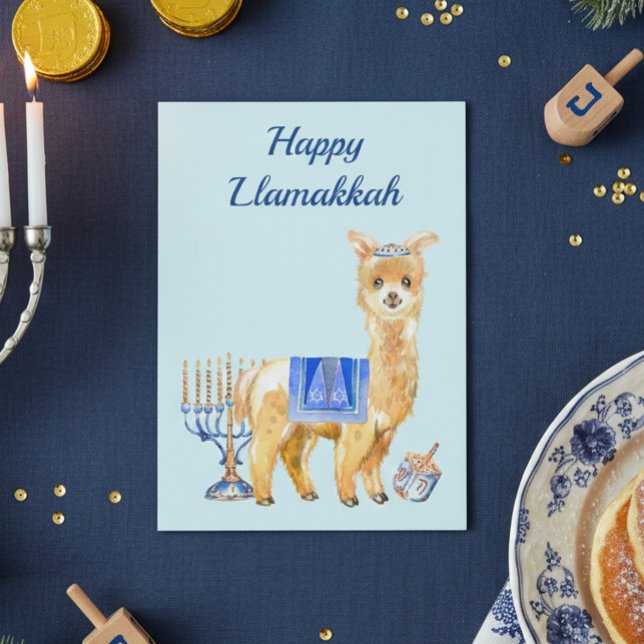 Hanukkah Funny Llama Llamakkah Chrismukkah Holiday Card (Creator Uploaded)