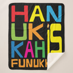 Hanukkah Funukkah Sherpa Blanket/Medium Blanket