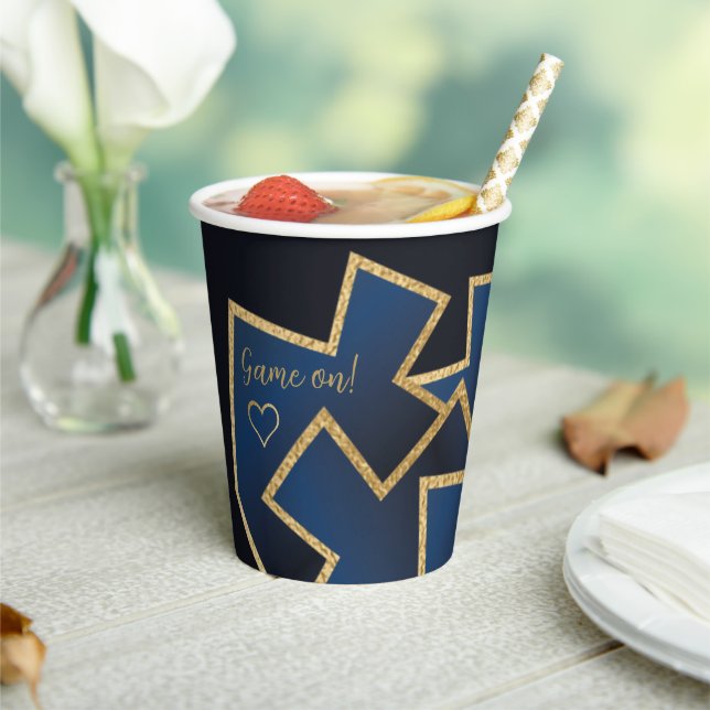 Hanukkah Game On Dreidels 8 oz. Paper Cups (Insitu)