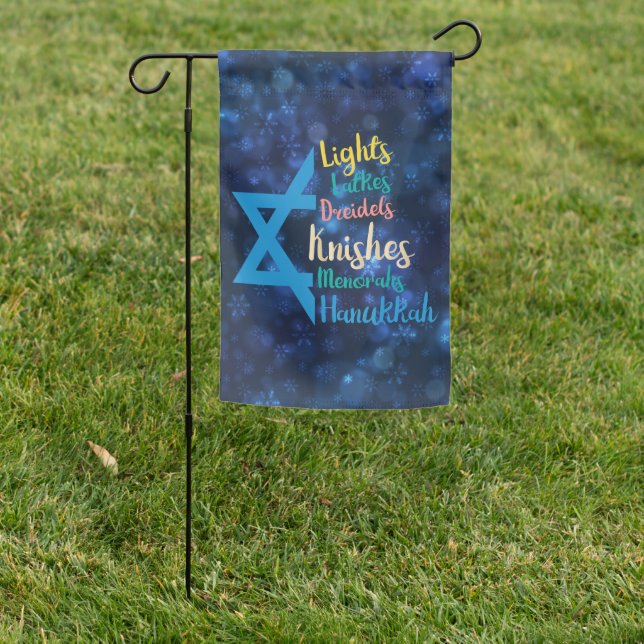 Hanukkah Garden Flag (In SItu)