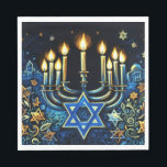 Hanukkah Gift Menorah Pastel Drawing Napkins<br><div class="desc">Holiday themed items designed by Umua. Printed and shipped by Zazzle or their affiliates.</div>