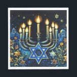 Hanukkah Gift Menorah Pastel Drawing Napkins<br><div class="desc">Holiday themed items designed by Umua. Printed and shipped by Zazzle or their affiliates.</div>