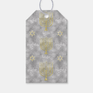 Hanukkah Gift Tags Elegant Menorahs