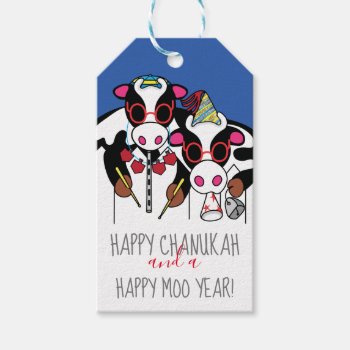 Hanukkah Gift Tags Happy Moo Year by HanukkahHappy at Zazzle