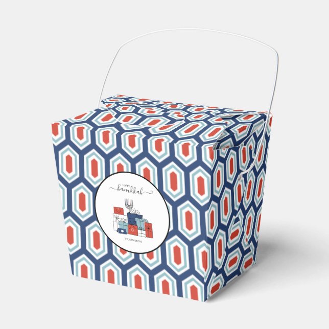 Hanukkah Gifts & Menorah Holiday Favor Box (Front Side)