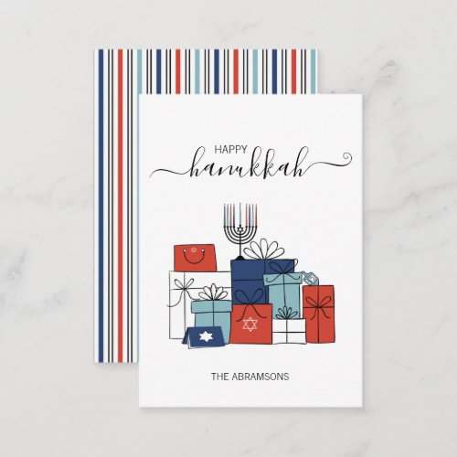 Hanukkah Gifts  Menorah Holiday Mini Note Card