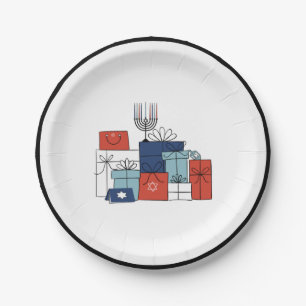Hanukkah Gifts & Menorah Holiday Paper Plate